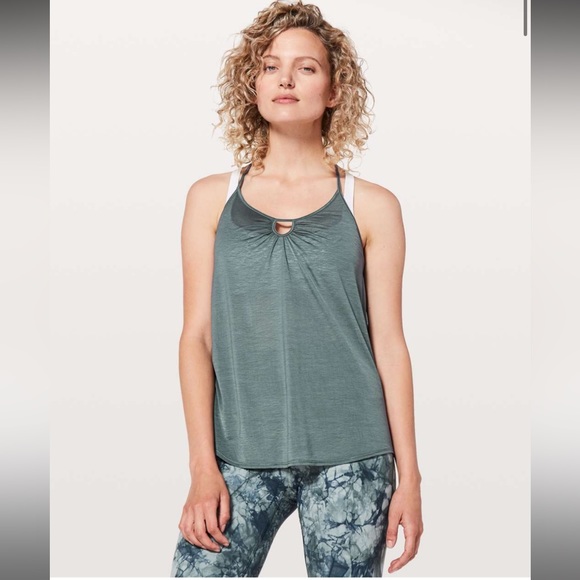 lululemon athletica Tops - Lululemon Tighten Up Tank Sea Steel Green Flowy Comfy Tank Top Athletic Sport
